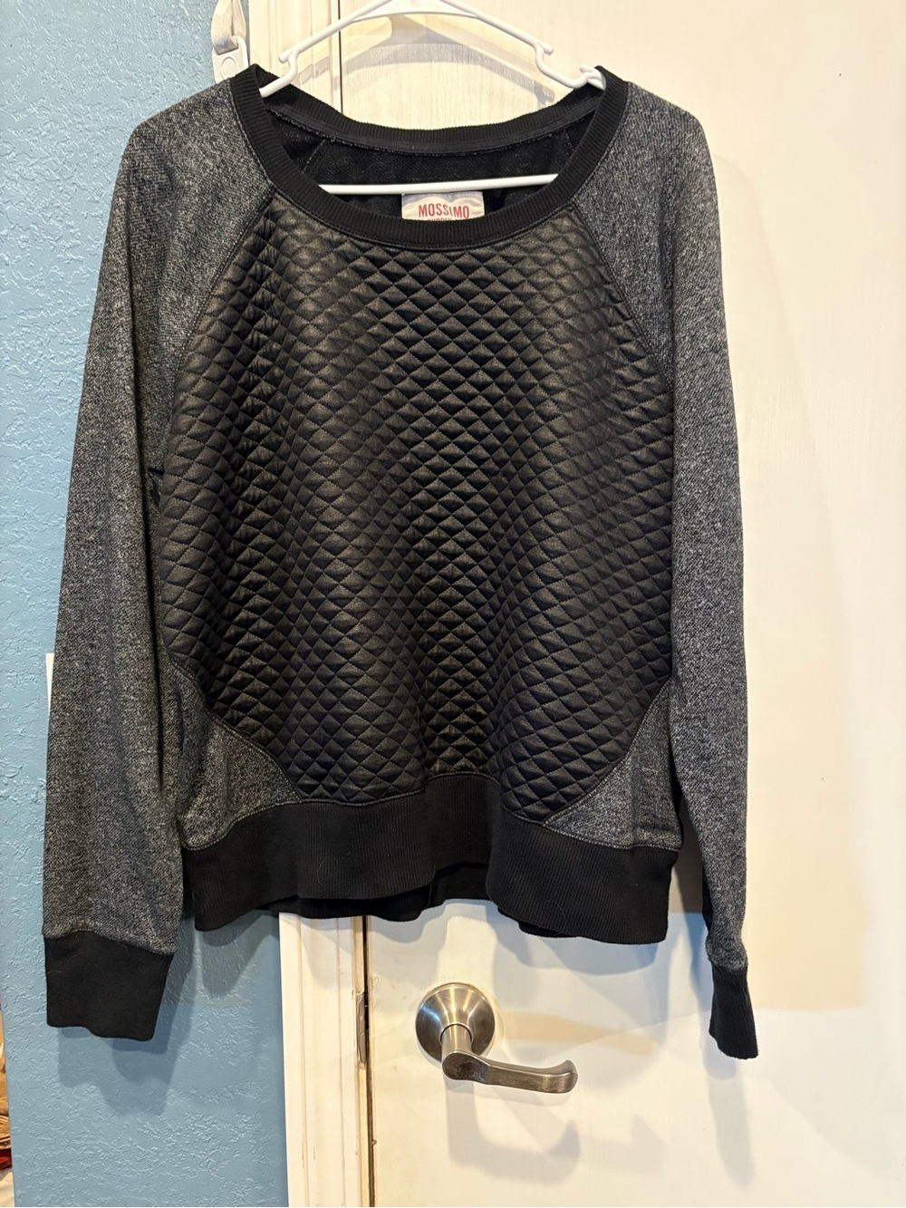 Mossimo Supply Co. Black Quilted Pullover Sweatshirt